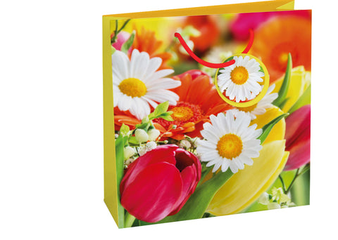 Dárková taška čtvercová-(TQ)  Quad mat  o rozměrech 15x6x14,5cm se  vzorem jarních květin 22500 TQ.jpg