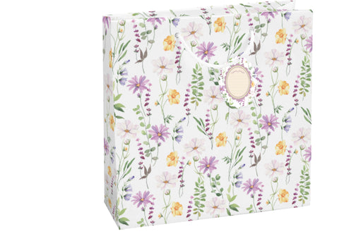 Dárková taška čtvercová-(TQ)  Quad mat  o rozměrech 15x6x14,5cm se vzorem jarních květin 22509 TQ.jpg