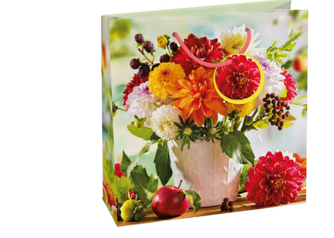 Dárková taška čtvercová-(TQ)  Quad mat  o rozměrech 15x6x14,5cm se  vzorem květin 22524 TQ.jpg