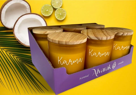 Přírodní sójová svíčka s dřevěným knotem - vůně kokosu a citrusů CNDL-103_5.jpg